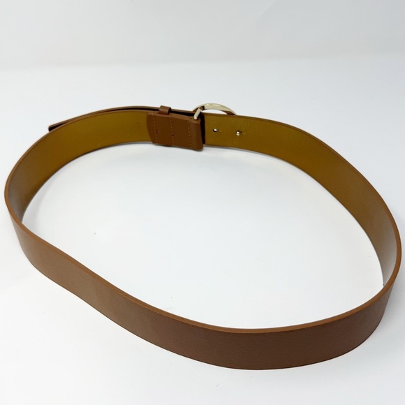 Michael Kors Brown Leather Belt Large – Gold MK Logo Buckle, Genuine Leather - Picture 14 of 16